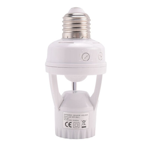 3X E27 LED 220V Screw Light Bulb Holder LED PIR Infrared Motion Sensor Lamp with  Socket Identify 1