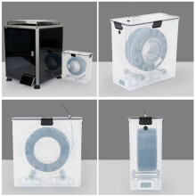 4-Teilige Filamenttrocknerbox für 3D-Drucker, Luftdicht und Feuchtigkeitsbeständig, Echtzeitüberwachung für PLA-ABS-Filamente für 3D-Drucker