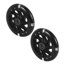 4Pair 120mm Children Scooter LED Lights Flashing Wheels with Bearings Front/Rear LED Flashing Scooter Wheels,Black