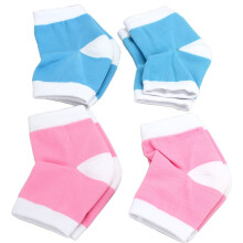 4 Pairs Silicone Gel Heel Socks with Deep Moisture Lock for Dry Cracked Skin Open Toe Sleeves