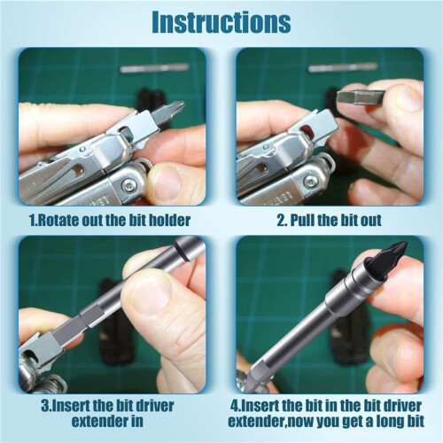 2X Bit Driver Extender Add- Accessory for Multi-Tools,1/4INCH Hex Bits Adapter for , Surge, Wave 2