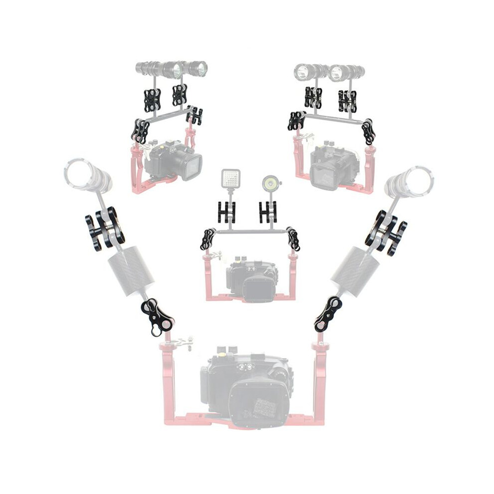 3X Diving Photography Aluminum Butterfly Clip Underwater Camera Waterproof Diving Arm Bracket 4713522389909