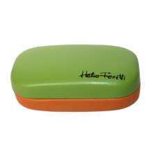 Helio Ferretti Pocket Contact Lens Case Green And Orange