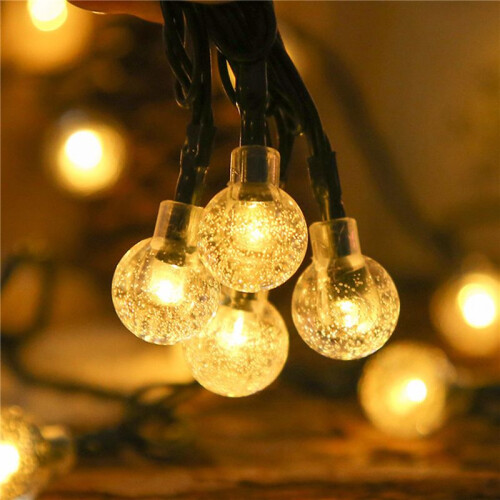 2X 8 Modes Solar Light Bulbs Crystal  5M LED String Lights Fairy Lights Garlands 1