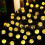 2X 8 Modes Solar Light Bulbs Crystal  5M LED String Lights Fairy Lights Garlands 7