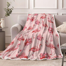 Flannel Throw Blanket 60x80 Inch Soft Warm Pink Plush Blanket for Sofa Bed Women Girls