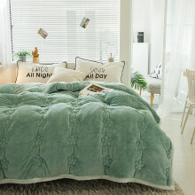King Size Green Sherpa Fleece Blanket 80 x 91 Soft Plush Reversible Throw for Bed and Sofa