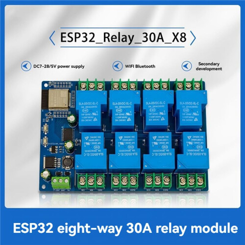 2X 8 Channel Relay Module 30A DC7-28/5V WIFI  Relay Module ESP32-WROOM Development Board 2