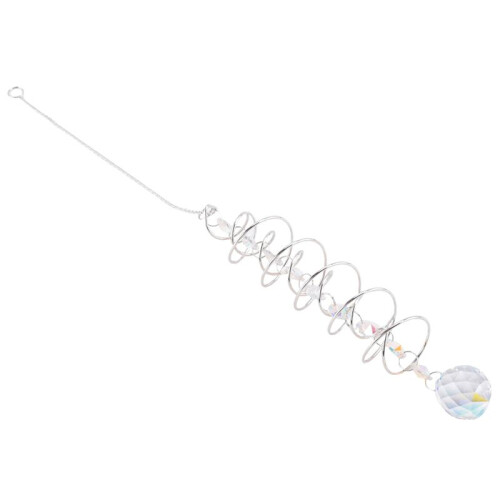 2X Cauda Espiral de Bola de Observação de 17,7 Polegadas, Coletor de  Giratório de Vento Decorativo, Cristais de Vidro para Decoração Interna e 1