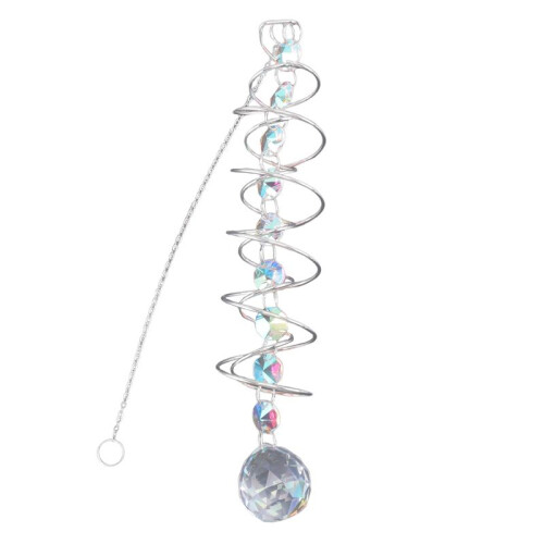2X Cauda Espiral de Bola de Observação de 17,7 Polegadas, Coletor de  Giratório de Vento Decorativo, Cristais de Vidro para Decoração Interna e 2