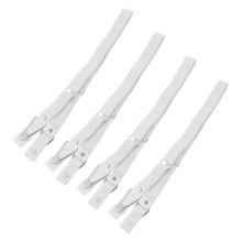 White Comforter Clips and Bed Sheet Holders, Adjustable Straps, Secure Quilt Position, Set of 4