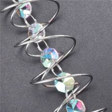 2pcs 17.7Inch Gazing Spiral Tail,Decorative Wind Spinner Sun Catcher,Glass Crystals for Indoor Outdoor Decoration
