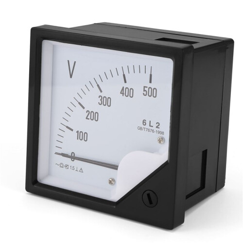 2X 6L2 Voltmeter AC 500V Pointer Typ Spänningsmätare Mekanisk Header 1