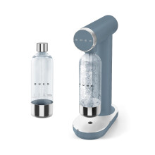 Smeg Soda Maker with Additional Reusable Bottle, Non-Slip Feet, 1 Litre Capacity, Storm Blue, EEJB346