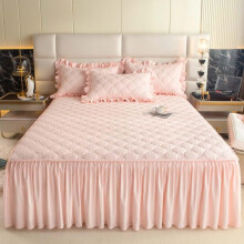 Ruffled Bed Skirt Set 200x220cm King Size Bedspread with Pillowcases Full Coverage Design