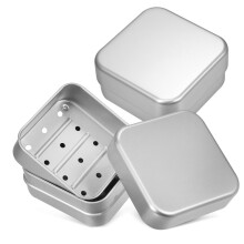 2 Pack Aluminum Soap Box with Drain and Lid, Travel Soap Holder Keeps Soap Dry