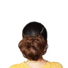 Messy Hair Bun Extension with Wavy Curly Scrunchie, Instant Volume Boost, Black Brown Hairpiece
