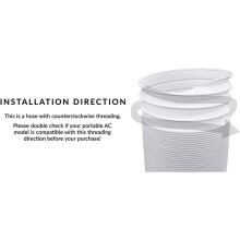 3X Air Conditioner Portable Exhaust Hose- 5 in Diameter Size - 59 in Long - Universal Flexible Counter Clockwise Tube