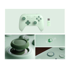 3X 8BitDo Controlador de Juegos Inalámbrico 2.4G con Joystick de Efecto Hall para PC para Raspberry Pi Android, Verde