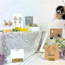 Place Card Holders Brass 40Pcs Wide Size Vintage Table Card Holder Antique Small Table Card Stands Memo Price Tags