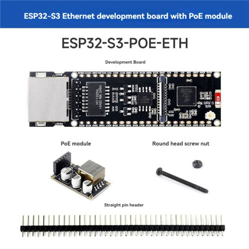 8X ESP32-S3-POE-ETH ESP32-S3 Ethernet Development Board Support PoE Dual-Core Wi-Fi and  Wireless USB Type-C 1