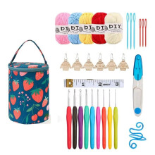 Crochet Hook Set Crochet Bag Crochet Hooks Portable Yarn Crochet Kit Knitting Needles Yarn Storage Organizer