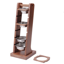 Espresso Coffee Filter Holder - Black Walnut, Coffee Powder Bowl Storage Rack, Espresso Handle Basket Storage Rack A