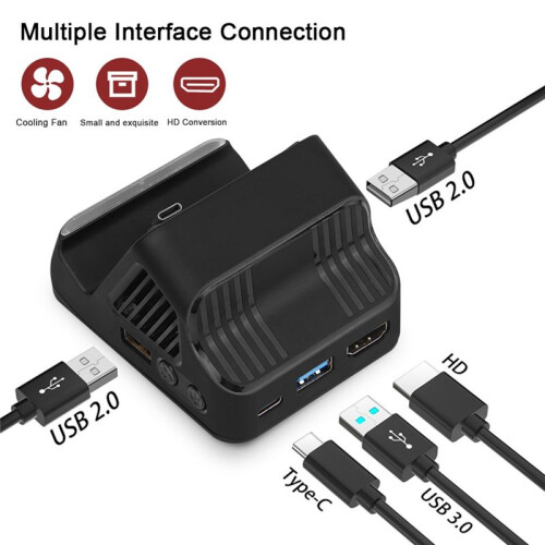 Portable Multifunction TV Projector Charging Dock+Cooling Fan USB 3.0 Port for   Console 2