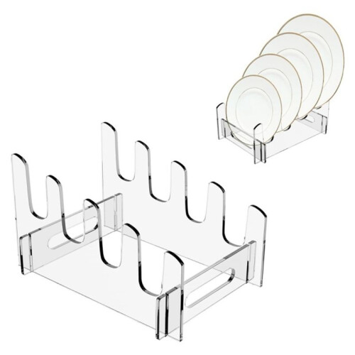Dish Drying Rack, Arcylic Dish Drainer, Large Capacity Storage Space Saver, Single Tier Dish Holder, 5Grids 1