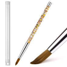 Acrylic Nail Brush Size 8 Kolinsky Sable Hair for Precise Acrylic Application with Glitter Handle