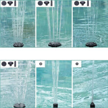 3X Solar Fountain, Solar Water Fountain with 6 Nozzles and Fixer, 6.3inch Solar Fountain Pump for Bird Bath