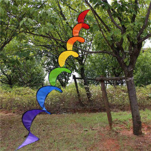 8X Spiral-Windspiel für Hofgarten-Camping, Bunte Hängende Spiral-Windspiel-Dekoration für Outdoor-Camping (Regenbogen)