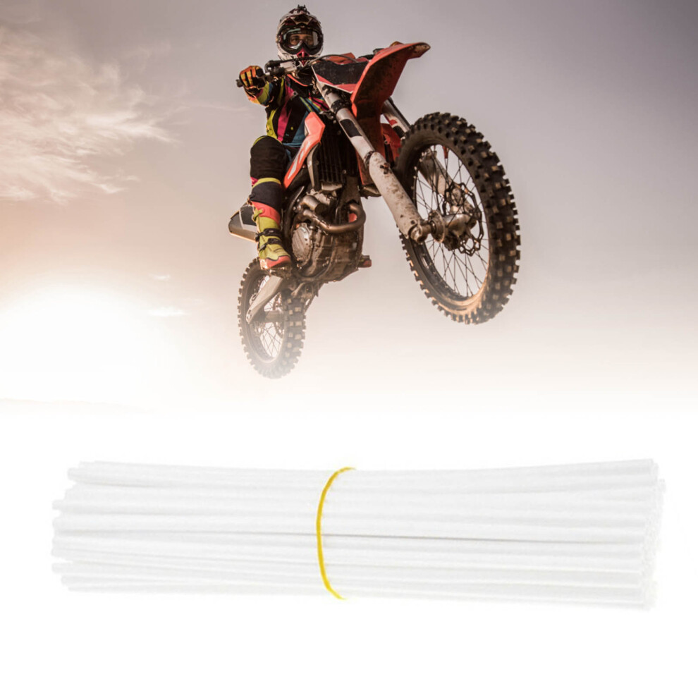 72Pcs Bicycle Spoke Skins Wraps Universal Fit 24Cm White 8391389944392