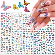 Butterfly Nail Art Stickers 8 Sheets Holographic SelfAdhesive Nail Decals for Manicure