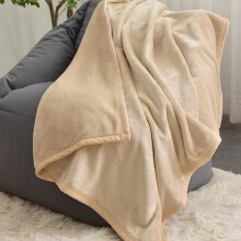 Khaki Fleece Throw Blanket 60x80 Soft Cozy Plush Full Size Lightweight Sherpa for Couch