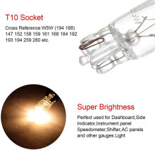 Car T10 12V 5W 168 194 W5W Halogen Light Bulb Instrument Cluster Gauge Dash Lamp Reading Lights , 60 Pack Warm White