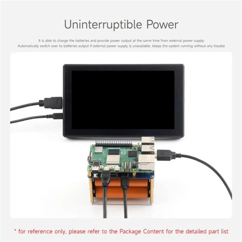 2X UPS HAT (E) for Raspberry Pi 5/4B/3B+, Bi-Directional Fast Charging, 5V 6A Output, Pogo Pins Connector 2