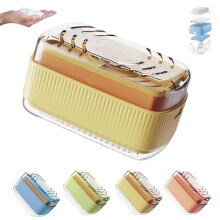 Yellow Laundry Soap Box with Drain Holes and Removable Clothes Roller Foaming Brush for Home