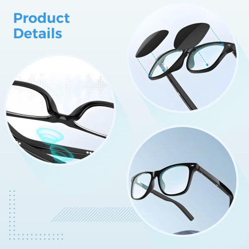 Smart Glasses Bluetooth Sunglasses with Camera Voice Control UV400 Protection Blue Light Filter 2