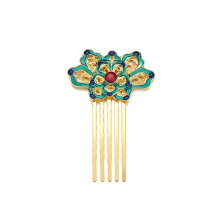 Vintage Hair Pin with Elegant Lotus Design, Traditional Chinese Hair Stick for Women in Green