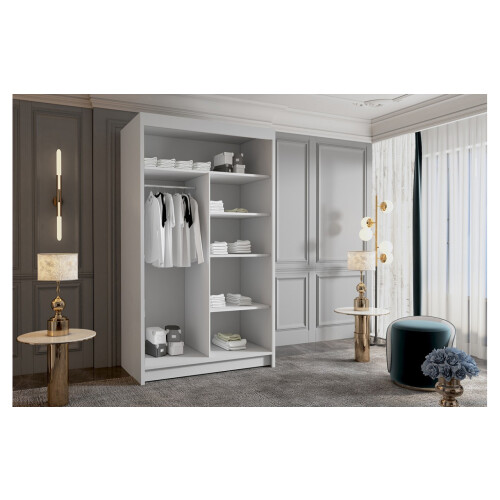 (Black, 100cm) ELUKS - FLAVIO Sliding Doors Wardrobe with Mirror 2