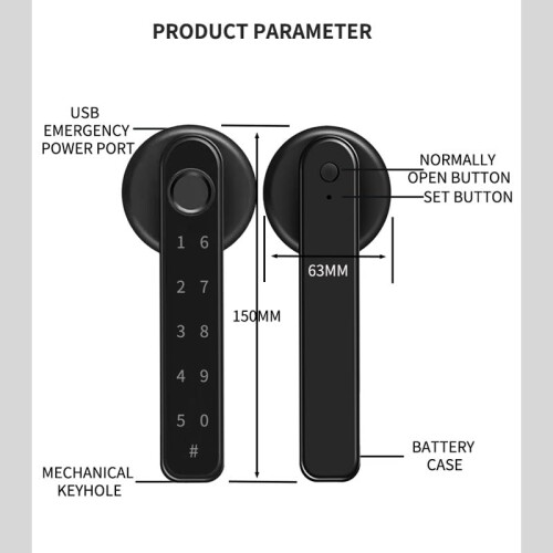 Smart Door Lock with Fingerprint Access and Keypad Code, Biometric Security Single Latch 1