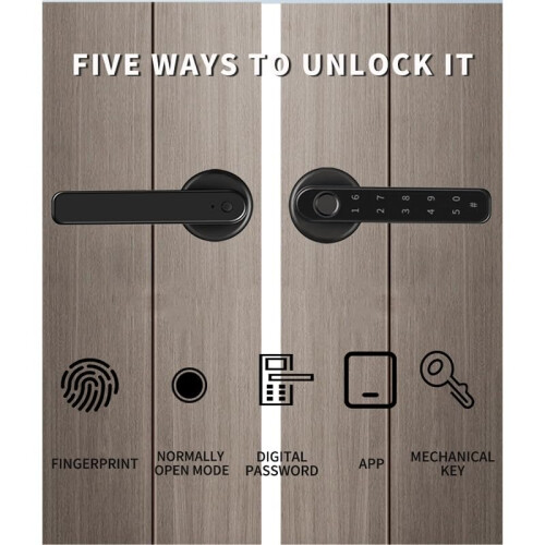 Smart Door Lock with Fingerprint Access and Keypad Code, Biometric Security Single Latch 2