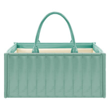 Diaper Organizer Caddy with Removable Dividers, Foldable Nursery Storage Basket for Baby Essentials