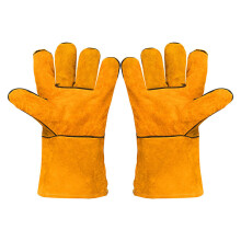 Heat Resistant Yellow Cowhide Welding Gloves for Temperature Protection and Comfort
