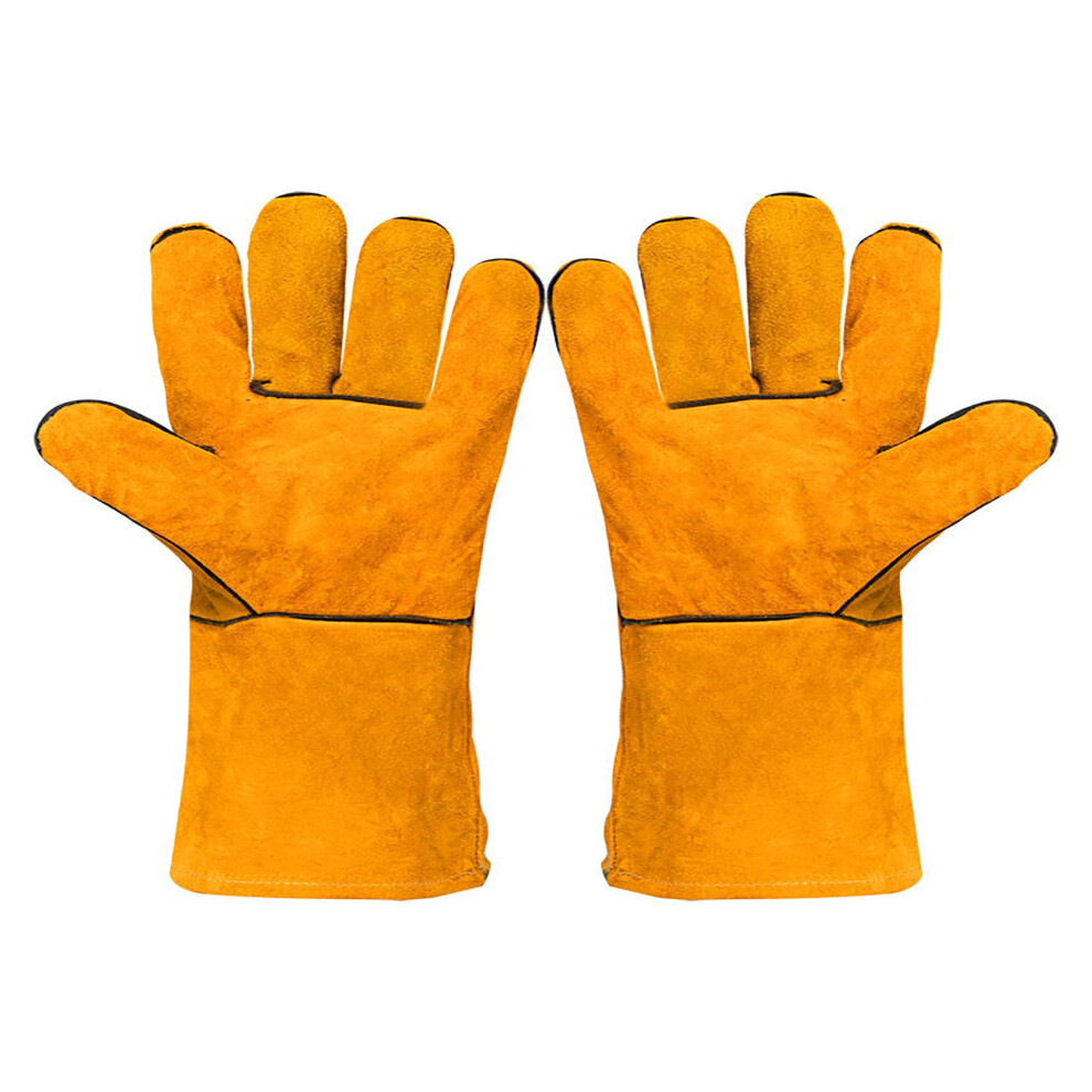 Heat Resistant Yellow Cowhide Welding Gloves For Temperature Protection And Comfort 9455672717816