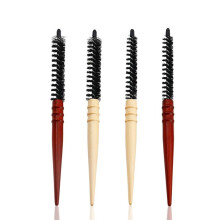 Mini Round Hair Brush Set with Wood Handle for Blow Drying Bangs and Beard Styling, 4 Pcs
