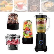 Multifunctional 4in1 Food Processor Blender and Juicer Combo with Grinder, 2 Speeds, 400W