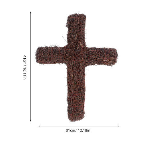 Cross Wall Decor: Hand Woven Rattan Frame For Easter Weddings 1