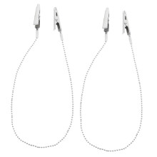 Stainless Steel Bib Clips with Chain for Dining and Travel, Comfortable Neck Mount